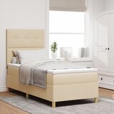 vidaXL Krevet na bazi opruga s madracem Krem 90x200 cm Tkanina | shoptok.hr