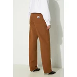 Carhartt WIP Pamučne hlače Pierce Pant Straight boja: smeđa, ravni kroj, srednje visoki struk, I032966.HZ02