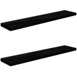 Maison Chic 2 kosi Stenske Police - Viseče police visok sijaj črne 120x23,5x3,8 cm MDF, (21793830) | Shoptok.si