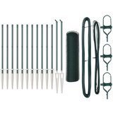 vidaXL Šesterokutna ograda Zelena 0,6x25 m Čelik, Stupovi ograde s šiljkom 13 kom Ø32 mm 80 cm Galvanizirani čelik Cijene