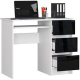 AKORD RAČUNALNIŠKA MIZA A-6 90 cm DESNO BELO / ČRNO SIJAJNO, (21702648) | Shoptok.si