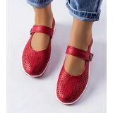 Gemre Red perforated leather ballet flats Morgnano | Shoptok.si