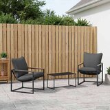  Vrtna sedežna garnitura 3 pcs Črna in anthracit Jeklo, (5000270397) | Shoptok.si