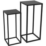 Nesta Set 2 stojal za rastline, cvetlični podstavki z jeklenimi nogami, skandinavski dizajn, črna, za vrt in balkon, (5000493564) | Shoptok.si