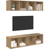 vidaXL Stenski TV kabinet s polico 4 pcs artisan hrast 37 x 37 x 72 cm | Shoptok.si