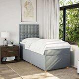Box spring krevet s madracem svjetlosivi 90x190 cm od tkanine | shoptok.hr