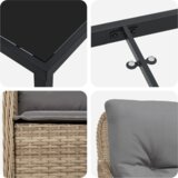  5-delni set vrtnega jedilnega pohištva z blazinami bež poli ratan, (22087677) | Shoptok.si