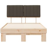  Krevetni okvir s tapiciranim uzglavljem Sivo-smeđa 120 x 190 cm | shoptok.hr
