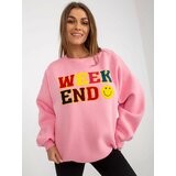 Fashion Hunters Pink hoodie with inscription Cene