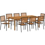 vidaXL set za obedovanje u vrtu od 9 dijelova crni poli ratan akacija | shoptok.hr