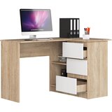 AKORD KOTNI PISALNA MIZA B16 CLP DESNO SONOMA / BELO, (21702504) | Shoptok.si