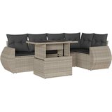  6-dijelni set vrtnih sofa od poliratana s jastucima svjetlosivi | shoptok.hr