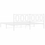  Metalni okvir za krevet s uzglavljem bijeli 200x200 cm | shoptok.hr