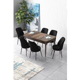 Hanah home set trpezarijski sto i 6 stolica zen, crno-braon | Eponuda.com