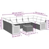  10-dijelni set vrtnih sofa s jastucima bež od poliratana | shoptok.hr
