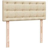 vidaXL Otomanski posteljni okvir z vzmetnico krem 120x200 cm blago | Shoptok.si