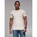 Ombre Men's cotton t-shirt with contrasting thread - white | Shoptok.si