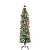 vidaXL Umetno vitko božično drevo med 300 LED Zelena in bela 180 cm | Shoptok.si