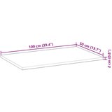  Ploča za umivaonik s uljnim premazom 100x50x2 cm drvo bagrema | shoptok.hr