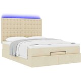 Otomanski krevet s madracem i LED krem 140x190 cm tkanine | shoptok.hr