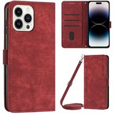 INORCO Za iPhone 14 Pro PU usnjena zaščitna prevleka na dotik s črtami in vtisnjenimi črtami za denarnico, folija za telefon, (22033369) Cene