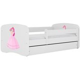HAPPYKIDS Otroška postelja Dreamy 140x70 princeska z vrtnico brez ležišča s predalom Bela | Shoptok.si