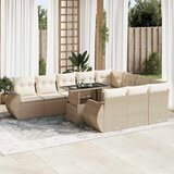 vidaXL 11-dijelni set vrtnih sofa od poliratana s jastucima bež | shoptok.hr