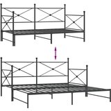  Krevet na rasklapanje bez madraca crni 100x200 cm čelik | shoptok.hr