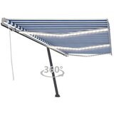  Tenda na ručno uvlačenje s LED svjetlom 600x300 cm plavo-bijela Cijene
