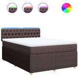 vidaXL Box spring postelja z vzmetnico temno rjava 160x200 cm blago, (21310343) | Shoptok.si