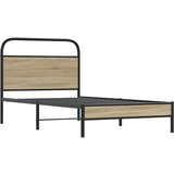  Okvir kreveta bez madraca dimljena boja hrasta 100x200cm drveni | shoptok.hr