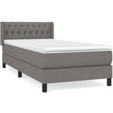  Box spring postelja z vzmetnico temno siva 90x190 cm blago, (20725404) | Shoptok.si