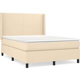  Box spring postelja z vzmetnico krem 140x190 cm blago, (20893993) | Shoptok.si