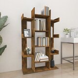 vidaXL Knjižna omara dimljeni hrast 86x25,5x140 cm inženirski les | Shoptok.si