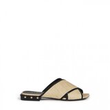 Furla Flip-flops - CROSS MULE SANDAL T. 20 - TESSUTO RAFIA CHICCO DI RISO+NAPPA+ BORCHIE beige | Shoptok.si
