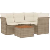 Maison Chic Seti vrtnega pohištva - Vrtna garnitura - Vrtni pohištvo set 5-delna z blazinami bež poli ratan, (21815211) | Shoptok.si