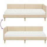  Kutni krevetni okvir s madracem Ostalo 2 pcs Krema tkanina | shoptok.hr