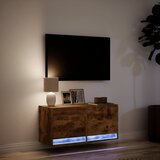 Zidni TV ormarić s LED svjetlima boja hrasta 80x31x38 cm | shoptok.hr