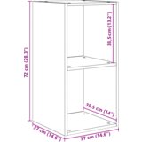 vidaXL Stenski TV kabinet s polico 4 pcs Črni hrast 37 x 37 x 72 cm | Shoptok.si