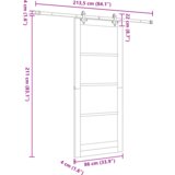vidaXL Drsna vrata s kompletom strojne opreme 86x211 cm iz trdnega lesa bora | Shoptok.si