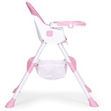 ECO TOYS Dječja stolica za hranjenje s pladnjem i košarom, pojas na 5 točaka, roza, | shoptok.hr