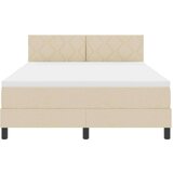 Box Postelja z vzmetnico z vzmetnico krema 160 x 200 cm blago, (5000127641) | Shoptok.si