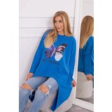 Kesi Blouse with oversize print purple blue | Shoptok.si