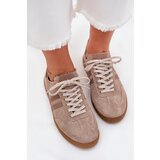 Zazoo Suede Low Sneakers Women Dark Beige N1068 | Shoptok.si