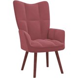  Stol za sproščanje s stolčkom roza žamet, (20821697) | Shoptok.si