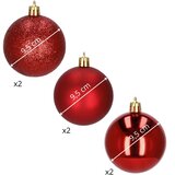  Set Božićnih kuglica crvene boje, 10 cm - 6 komada | shoptok.hr