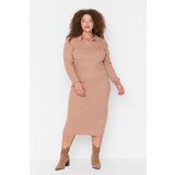 Trendyol Curve Camel Polo Neck Knitwear Dress | Shoptok.si