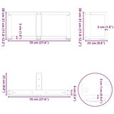 Noge stolića za kavu T-oblika 2 kom antracit 70x25x(30-31) cm | shoptok.hr