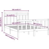  Za krevet od masivne borovine bijeli 160 x 200 cm | shoptok.hr
