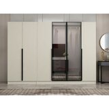 Hanah home ormar sa reflektujućim staklom Nisa 20620, 270 cm, peščar Cene